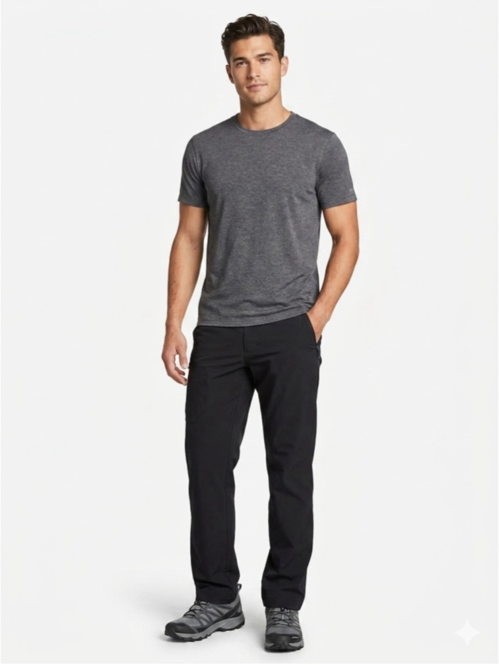 Eddie Bauer Men's Fleece Lined Tech Pants Black 36x30 Outdoor Hiking 740